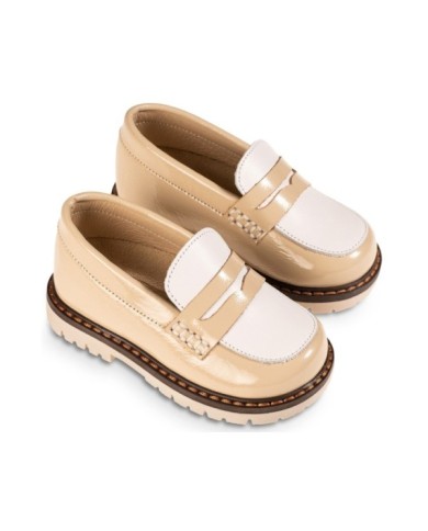 Τρίχρωμο  Loafer EXC5256 Μπεζ Λευκό