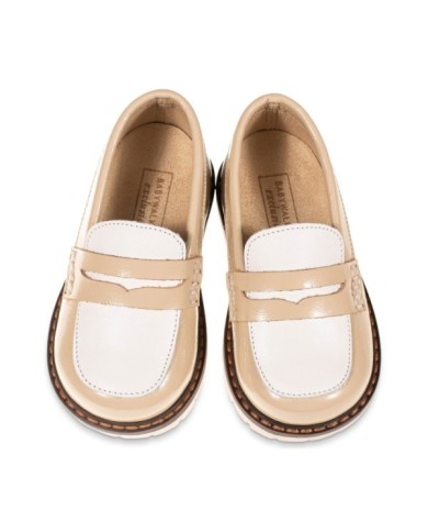 Τρίχρωμο  Loafer EXC5256 Μπεζ Λευκό