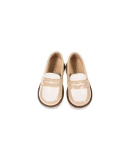 Τρίχρωμο  Loafer EXC5256 Μπεζ Λευκό