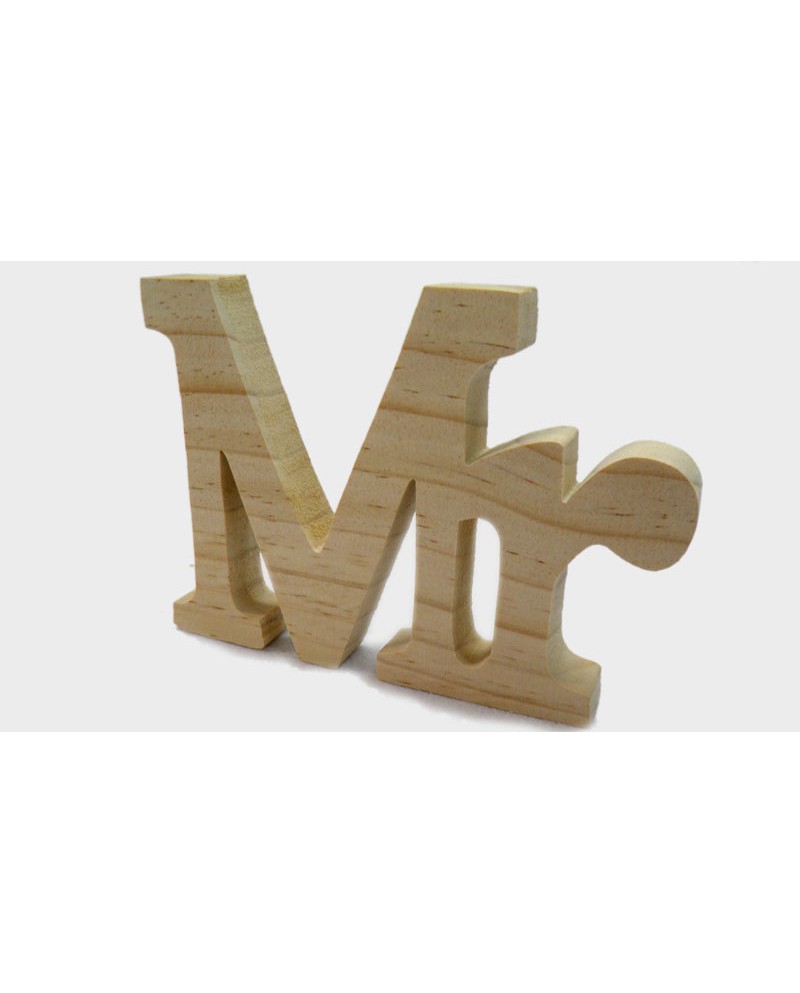 ΞΥΛΙΝΟ Mr & Mrs, ΓΡΑΜΜΑΤΑ MR 15x11cm ΦΥΣΙΚΟ 0519307