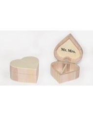 ΞΥΛΙΝΟ ΚΟΥΤΙ ΚΑΡΔΙΑ ΒΕΡΩΝ Mr-Mrs 8x8x4cm 0519525